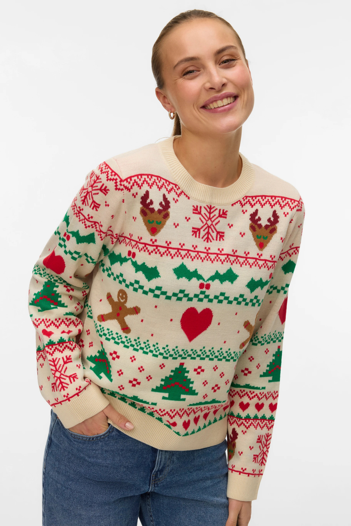 VERO MODA Christmas Stuff Jumper - Birch