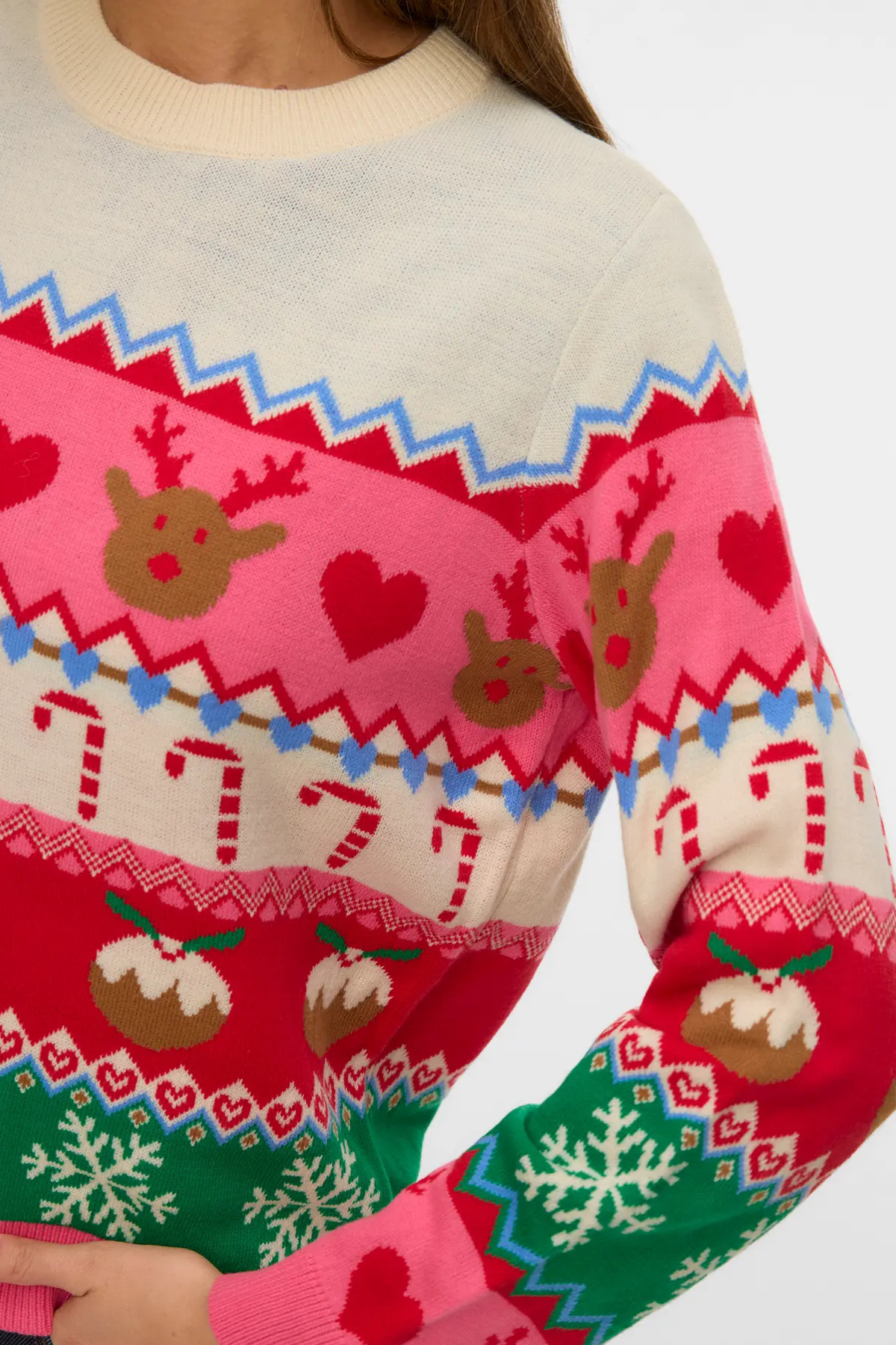 VERO MODA Christmas Stuff Jumper - Red/Pink