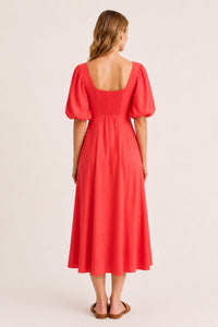 VERO MODA Lauren Puff Sleeve Dress - Red