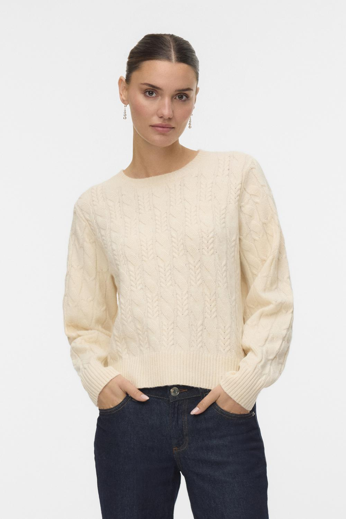 VERO MODA Aries Long Sleeve O-Neck- Birch