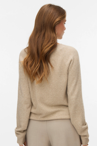 VERO MODA Doffy Shine Round Neck Knitted Pullover - Gold