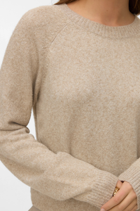 VERO MODA Doffy Shine Round Neck Knitted Pullover - Gold