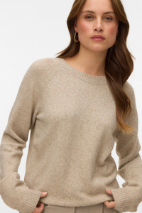 VERO MODA Doffy Shine Round Neck Knitted Pullover - Gold