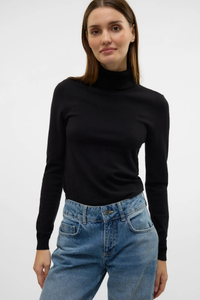 VERO MODA Happiness Roll Neck Jumper - Black