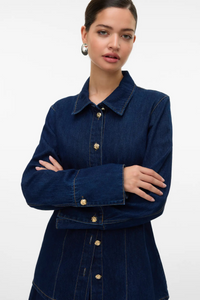 VERO MODA Nikka Denim Shirt - Dark Denim