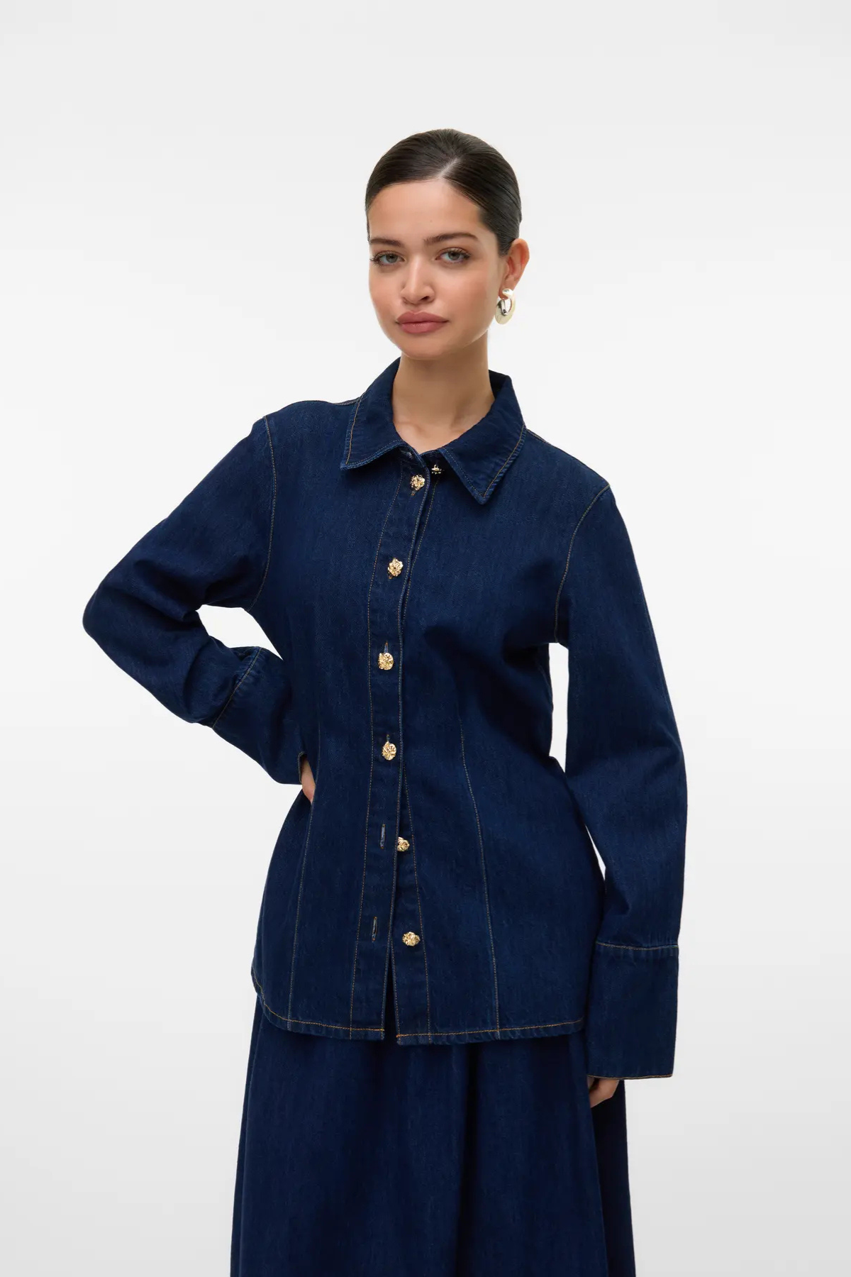 VERO MODA Nikka Denim Shirt - Dark Denim