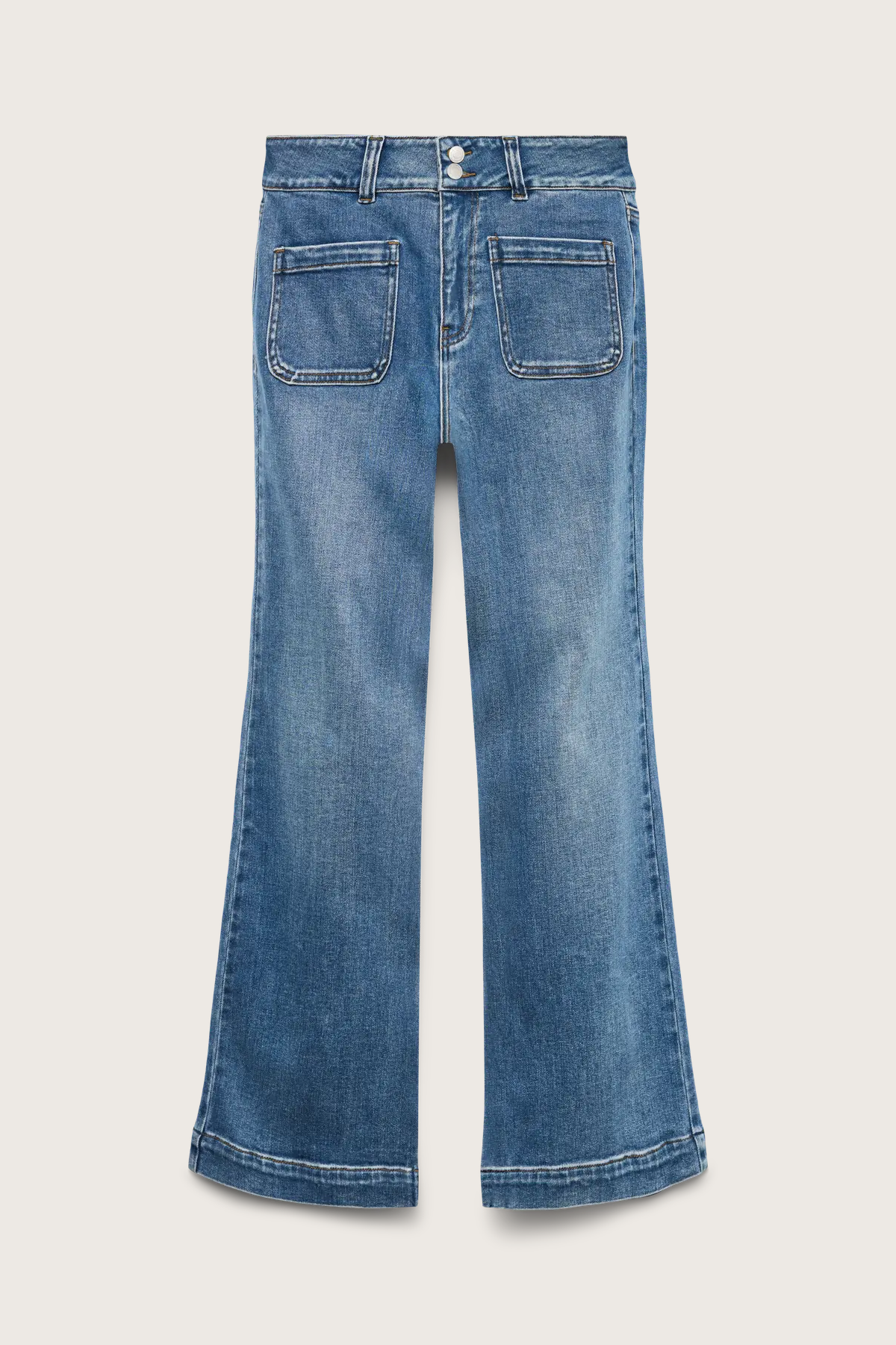 VERO MODA Vivianne Loose Flared Jeans - Mid Blue