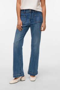 VERO MODA Vivianne Loose Flared Jeans - Mid Blue