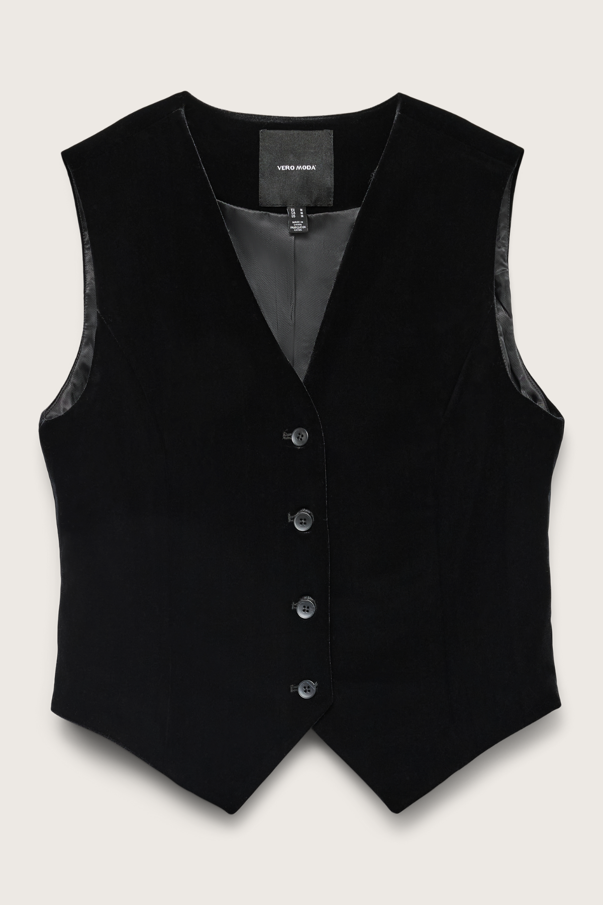 VERO MODA Shanna Velvet Waistcoat - Black