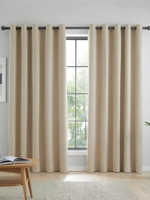 CATHERINE LANSFIELD : Wilson Thermal Blackout Eyelet Curtains - Natural
