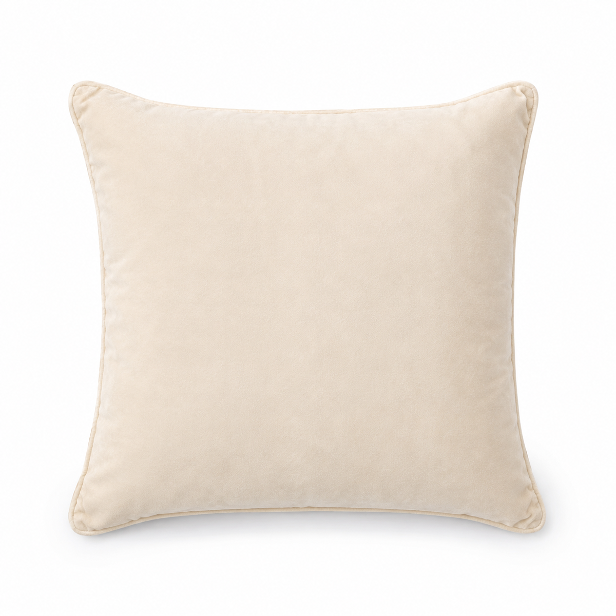 FULLSHIRE Velvet Piped Cushion - Natural 43x43cm