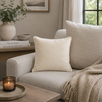 FULLSHIRE Velvet Piped Cushion - Natural 43x43cm