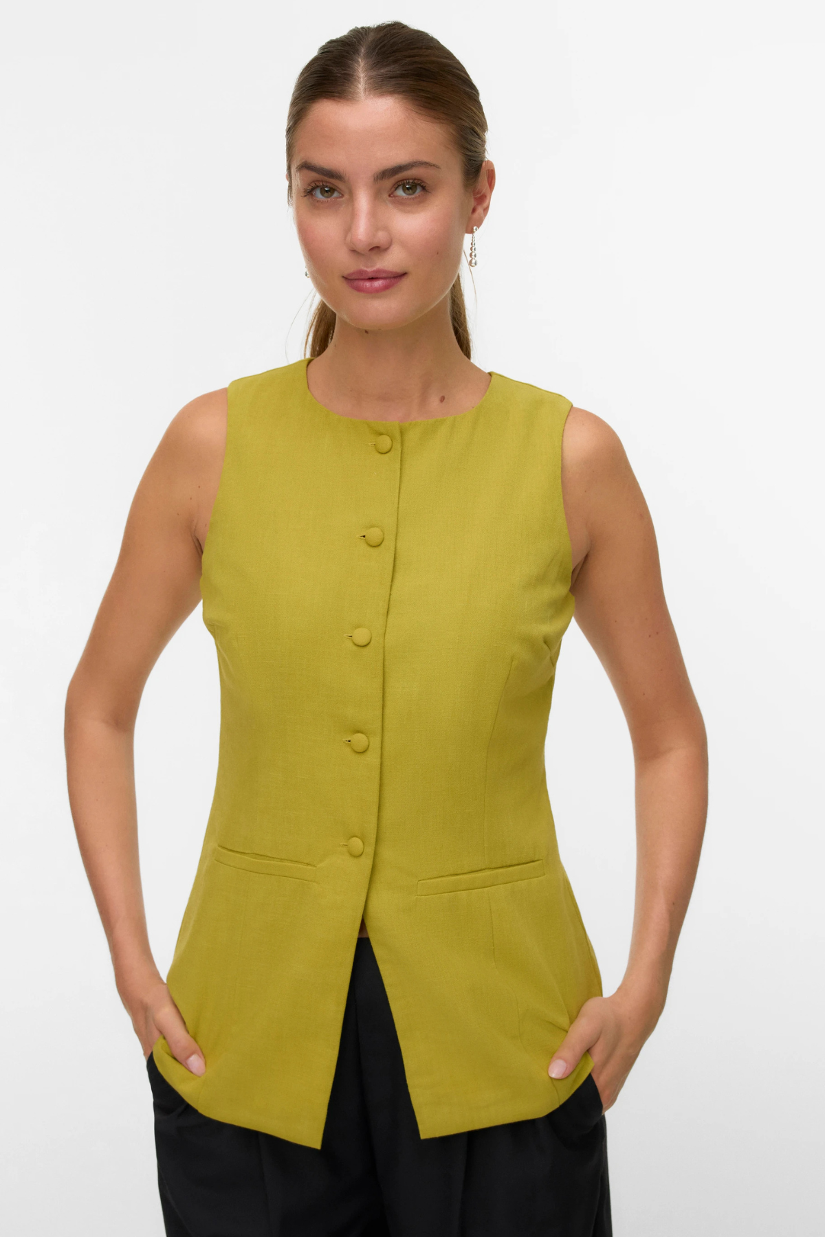 VERO MODA Josie Waistcoat - Avacado