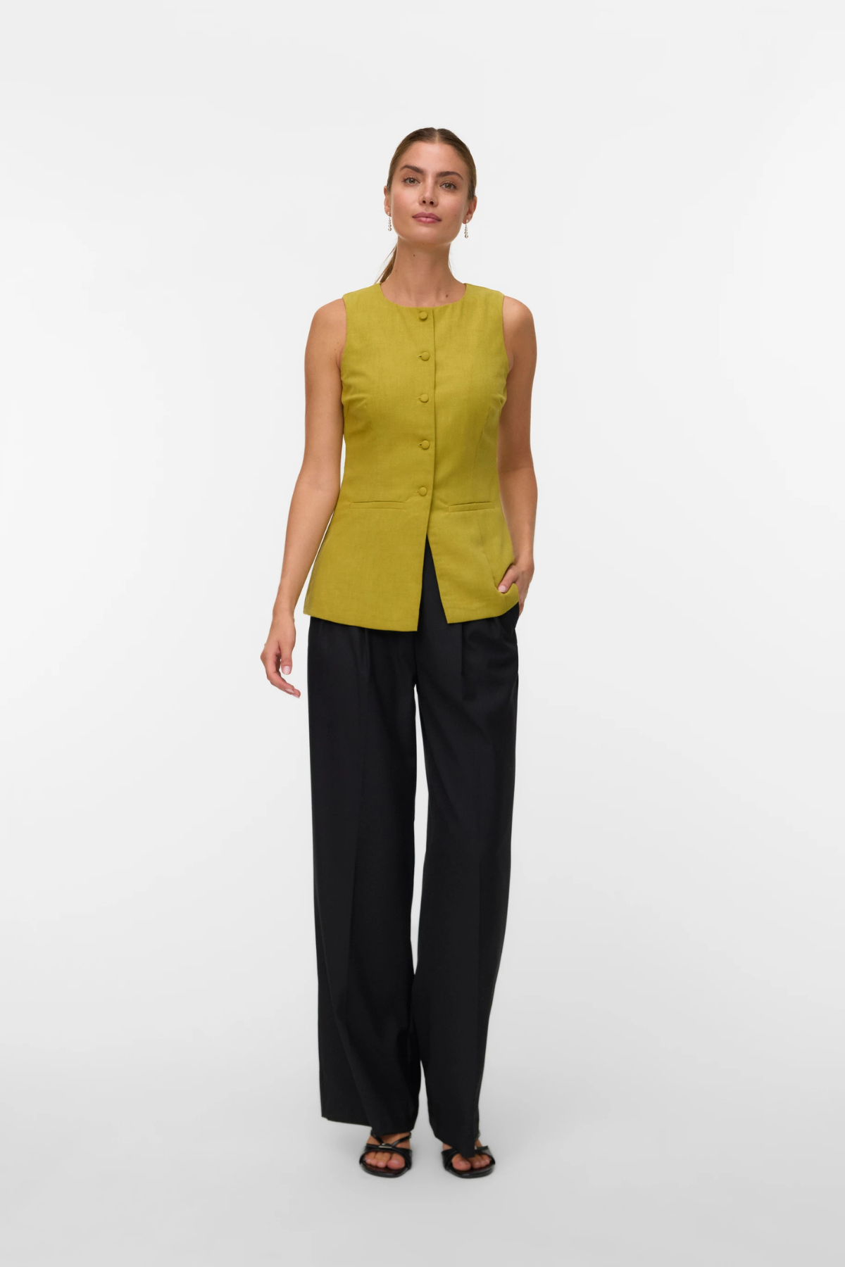 VERO MODA Josie Waistcoat - Avacado