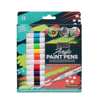 PREMIER STATIONERY Icon Acrylic Paint Pens - 12 Pack