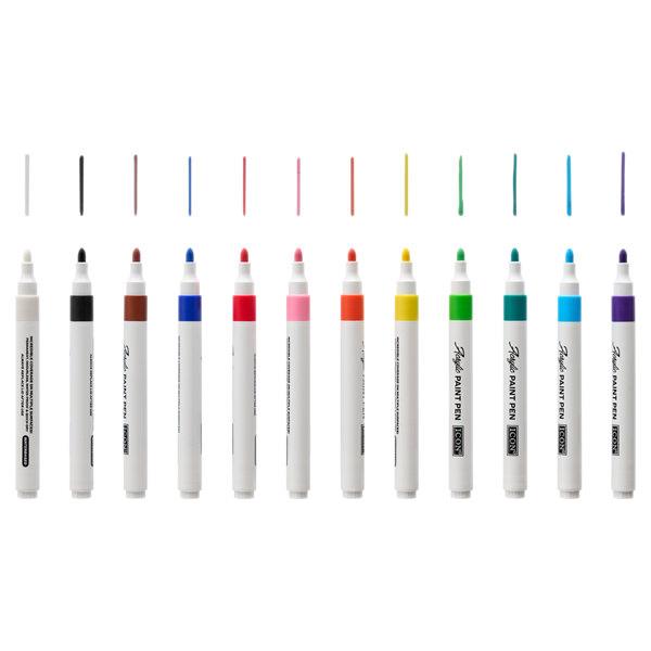 PREMIER STATIONERY Icon Acrylic Paint Pens - 12 Pack