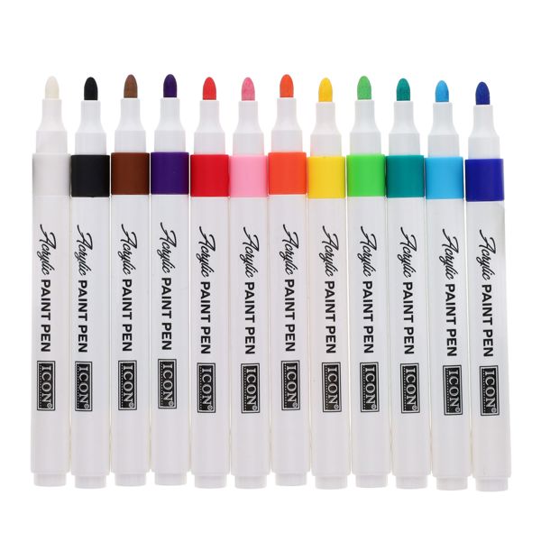 PREMIER STATIONERY Icon Acrylic Paint Pens - 12 Pack