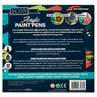 PREMIER STATIONERY Icon Acrylic Paint Pens - 12 Pack
