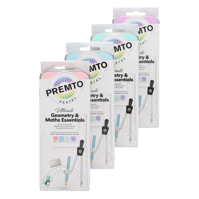PREMIER STATIONERY Premto 9pc Geometry and Maths Set - Pastel