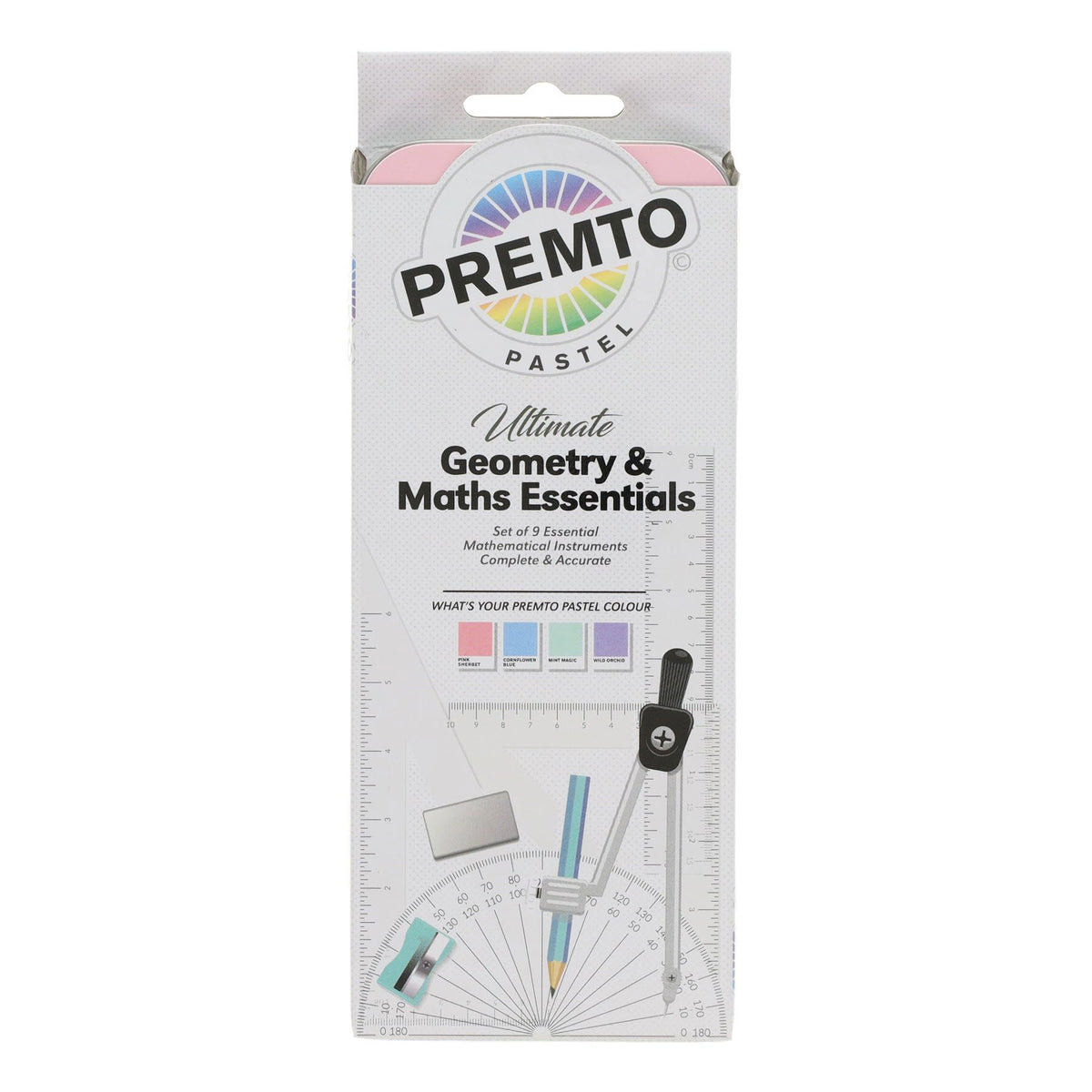 PREMIER STATIONERY Premto 9pc Geometry and Maths Set - Pastel