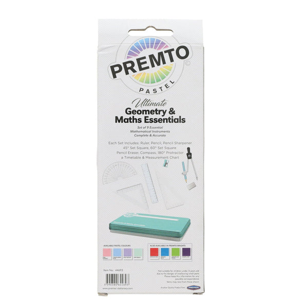 PREMIER STATIONERY Premto 9pc Geometry and Maths Set - Pastel