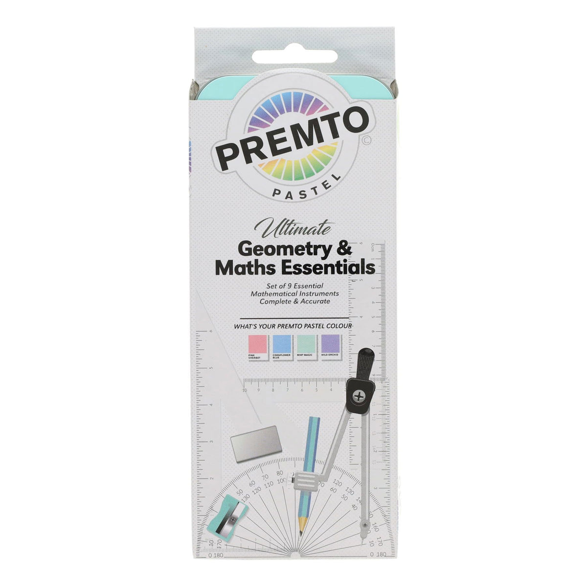 PREMIER STATIONERY Premto 9pc Geometry and Maths Set - Pastel