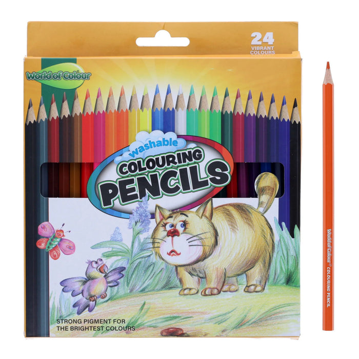 PREMIER STATIONERY World of Colour 24 Full Size Colouring Pencils