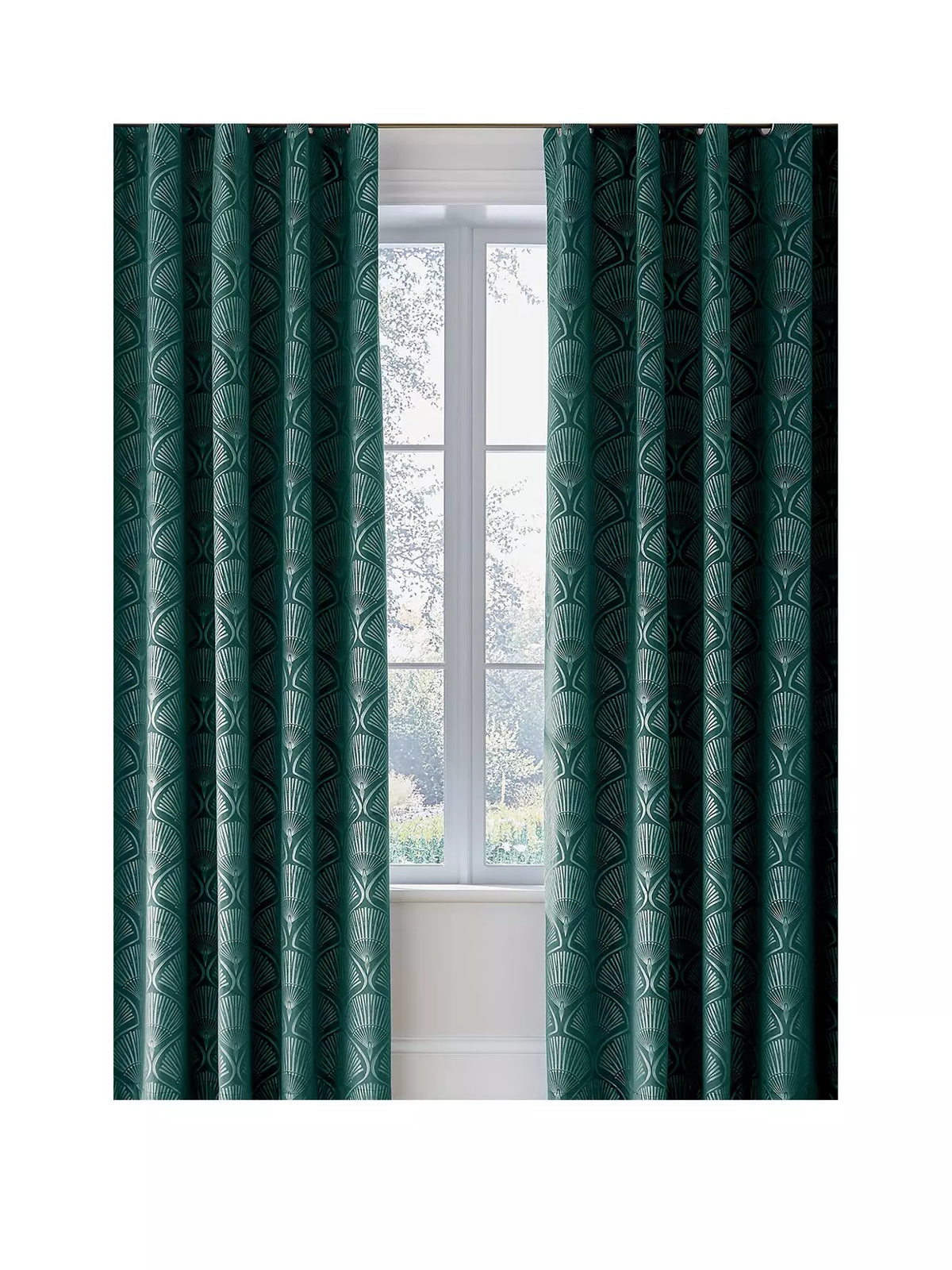 CATHERINE LANSFIELD Art Deco Pearl Curtains - Teal