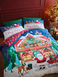 CATHERINE LANSFIELD Christmas Santas Workshop Duvet Set