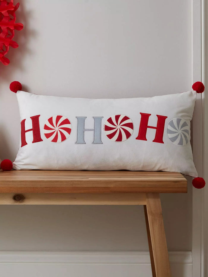 CATHERINE LANSFIELD Ho Ho Ho Filled Christmas Cushion - 30x60cm