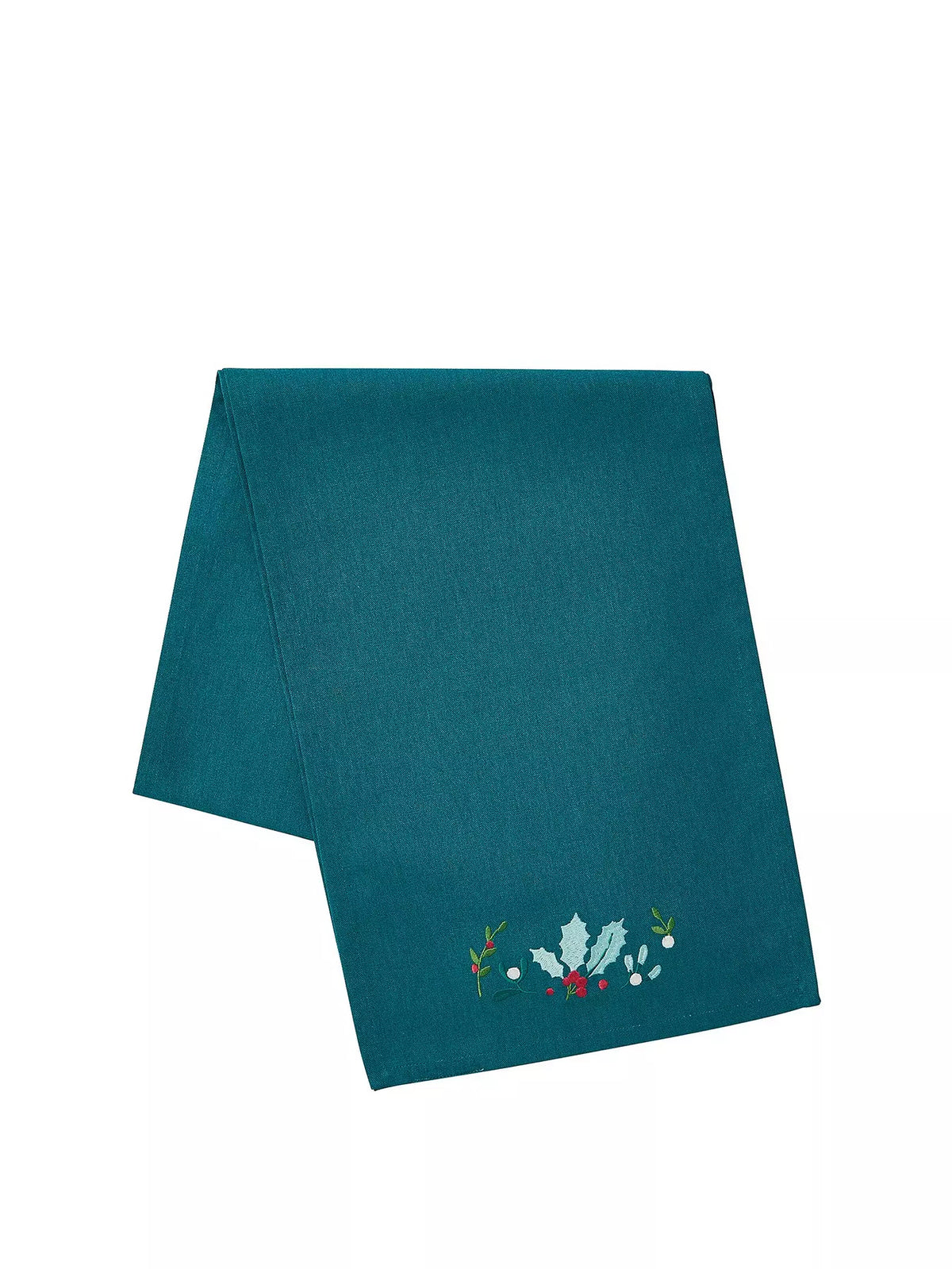 CATHERINE LANSFIELD Christmas Holly and Mistletoe Table Runner 33x220cm