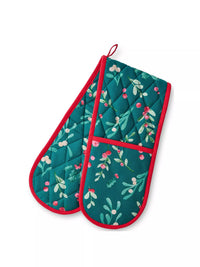 CATHERINE LANSFIELD Christmas Holly and Mistletoe Double Oven Glove