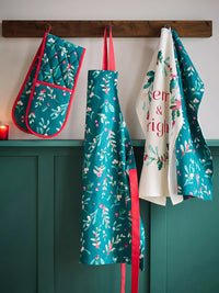 CATHERINE LANSFIELD Christmas Holly and Mistletoe Double Oven Glove