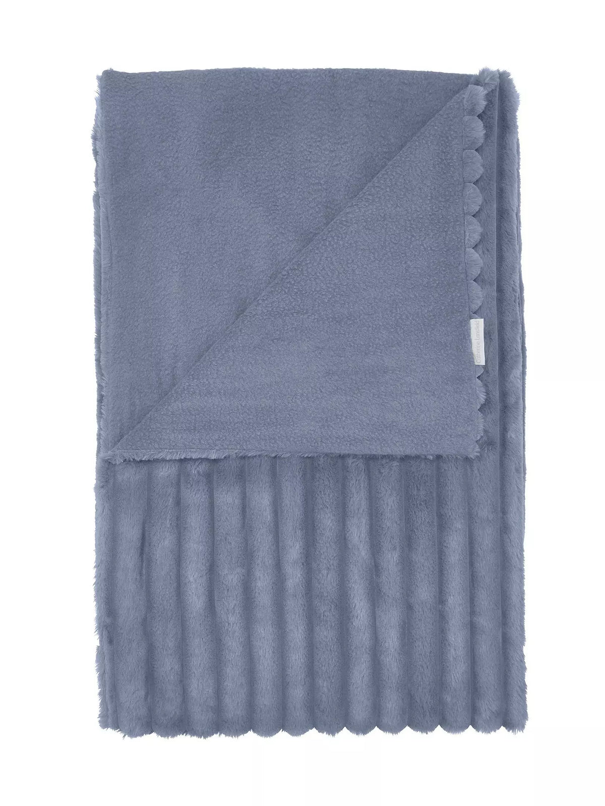 CATHERINE LANSFIELD Cosy Ribbed Blanket Throw - Blue