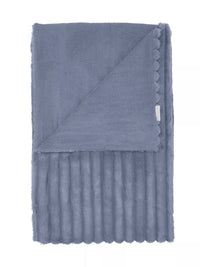 CATHERINE LANSFIELD Cosy Ribbed Blanket Throw - Blue