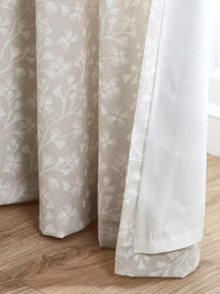 CATHERINE LANSFIELD Brooke Floral Pencil Pleat Curtains - Natural