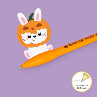 LEGAMI Halloween Light-up Ballpoint Pen - Pumpkin Bunny - Writing is Magic