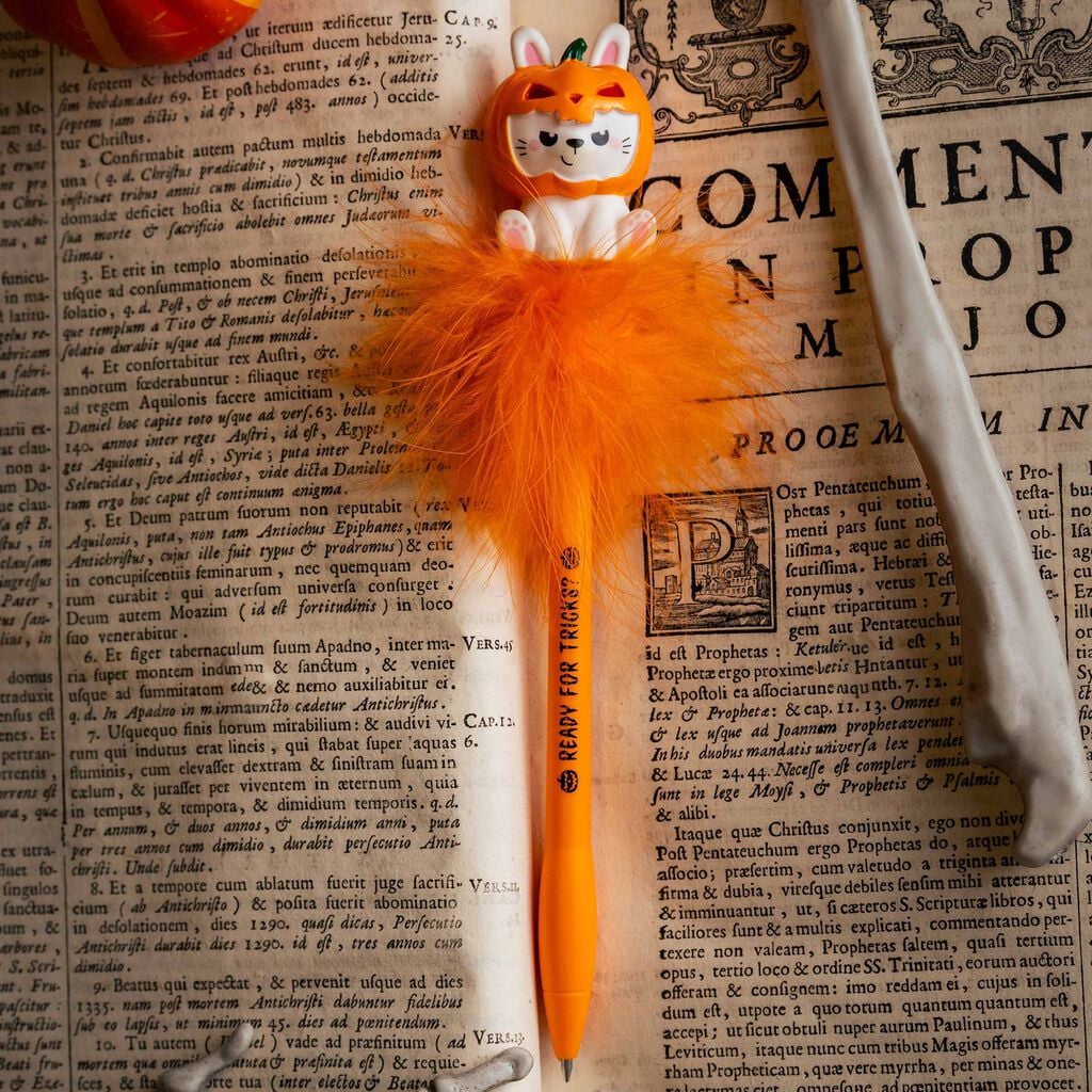 LEGAMI Halloween Light-up Ballpoint Pen - Pumpkin Bunny - Writing is Magic