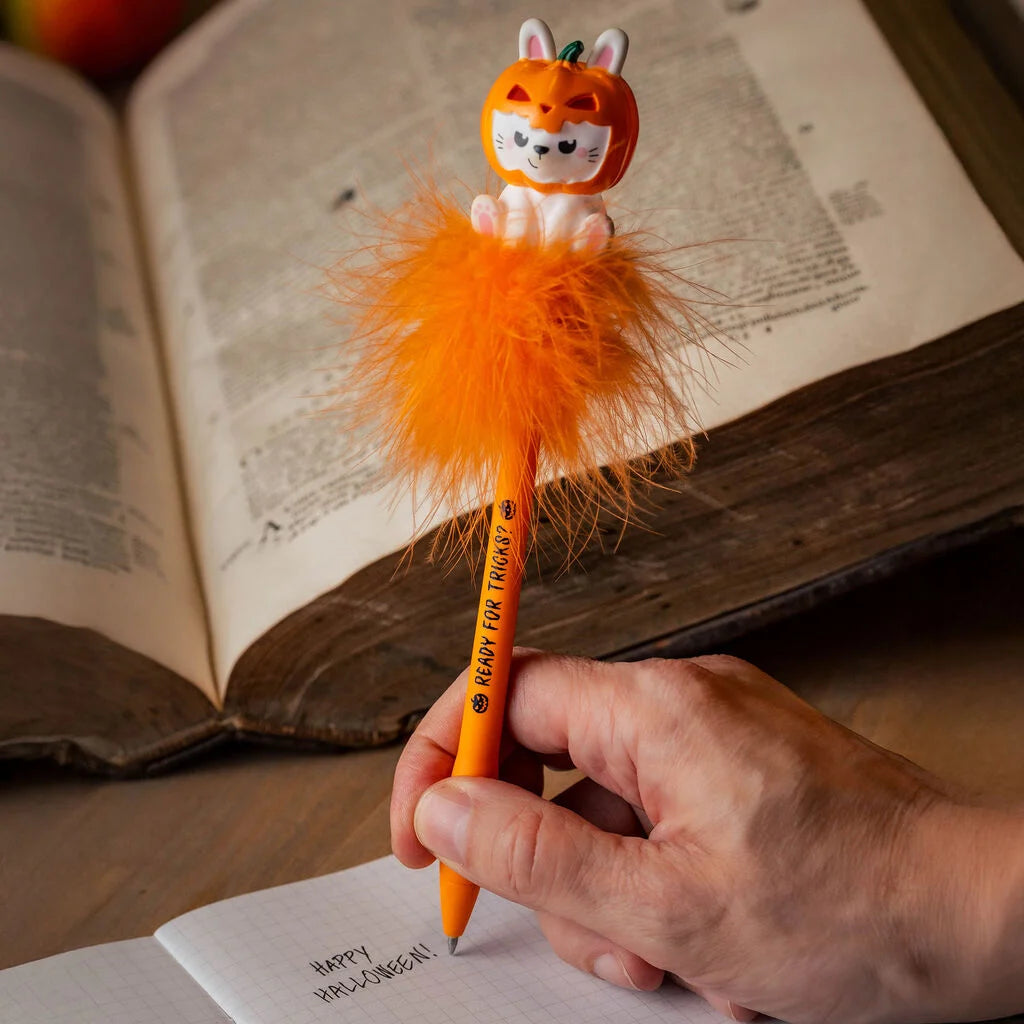 LEGAMI Halloween Light-up Ballpoint Pen - Pumpkin Bunny - Writing is Magic
