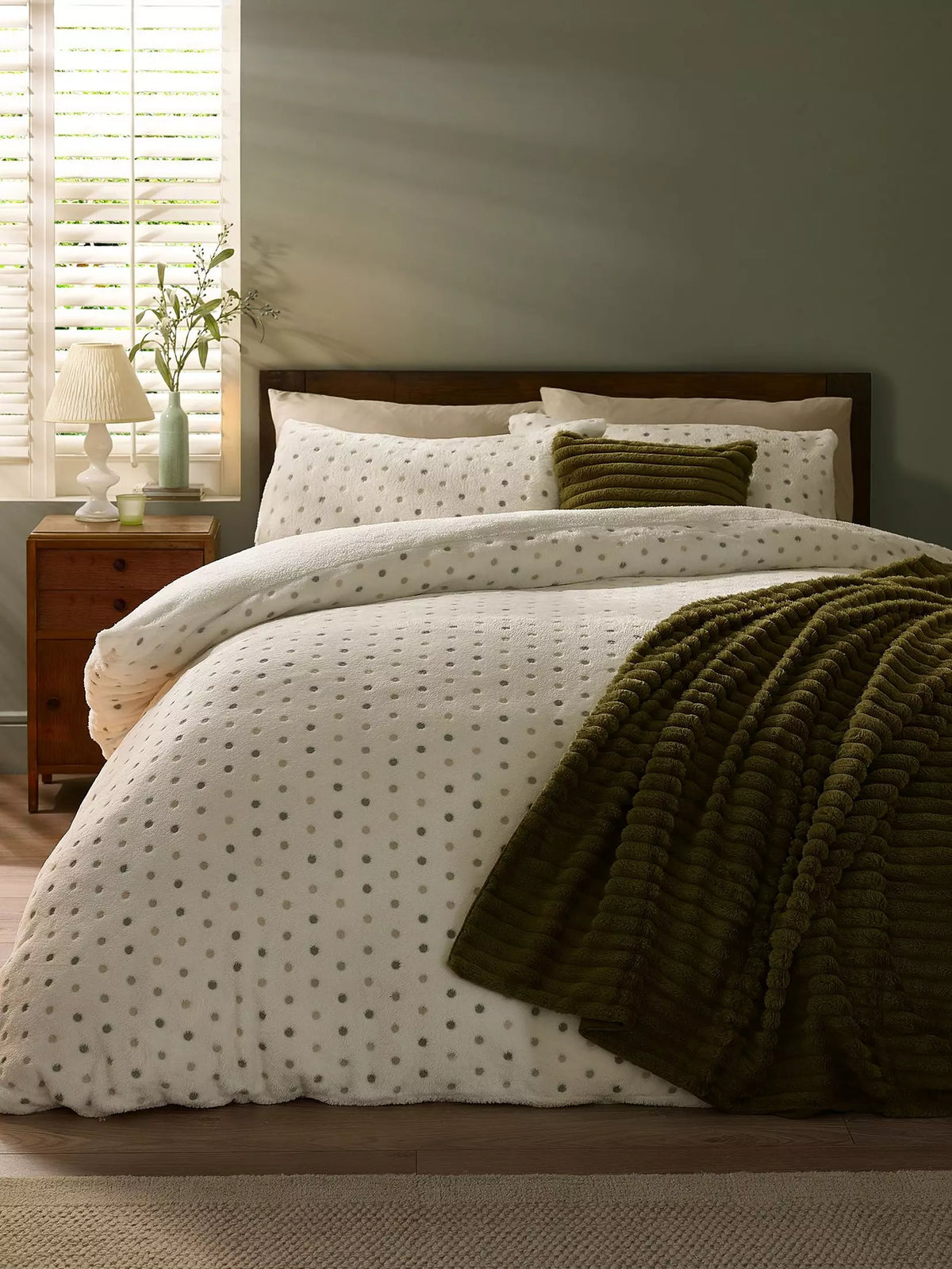 CATHERINE LANSFIELD Cosy Spot Duvet Set - Cream