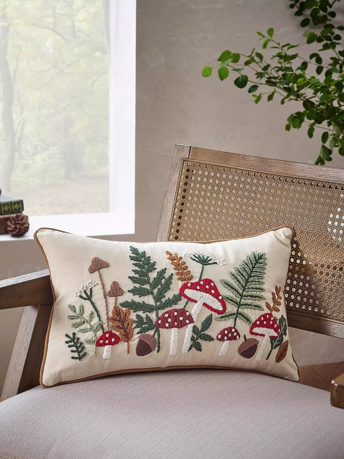 CATHERINE LANSFIELD Embroidery Woodland Filled Cushion - 30x50cm