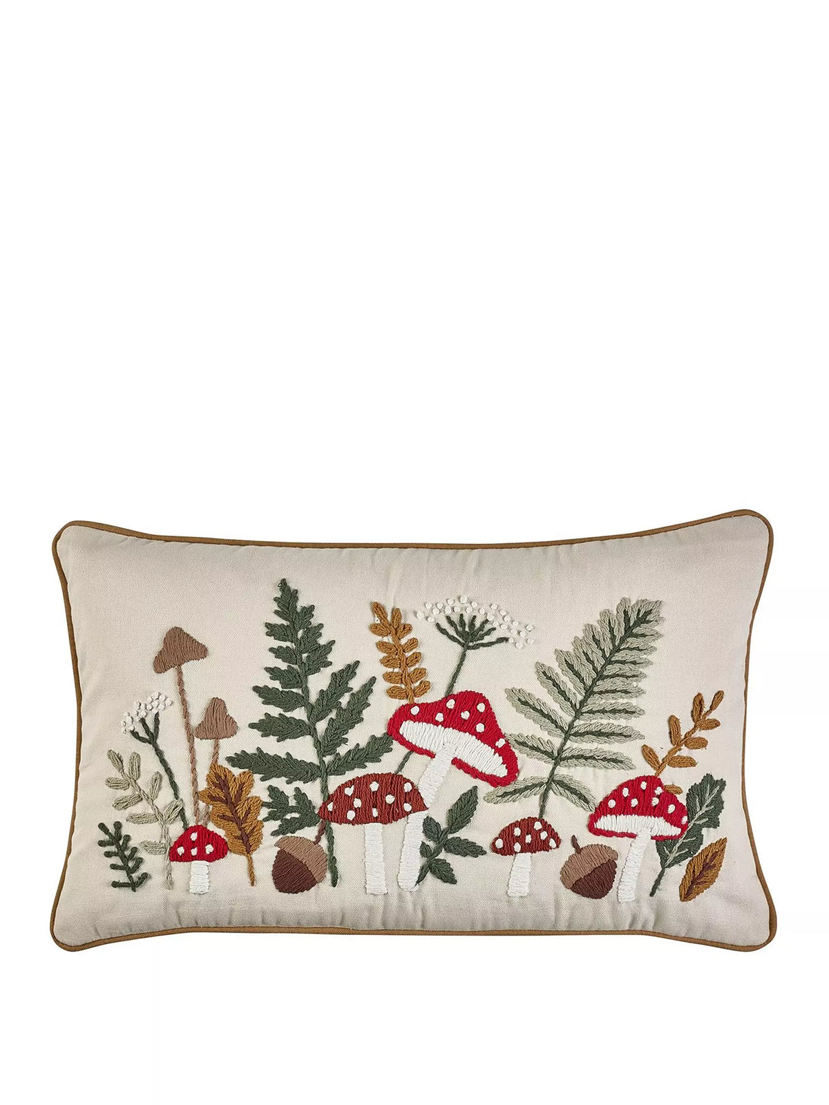CATHERINE LANSFIELD Embroidery Woodland Filled Cushion - 30x50cm