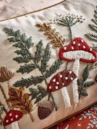 CATHERINE LANSFIELD Embroidery Woodland Filled Cushion - 30x50cm