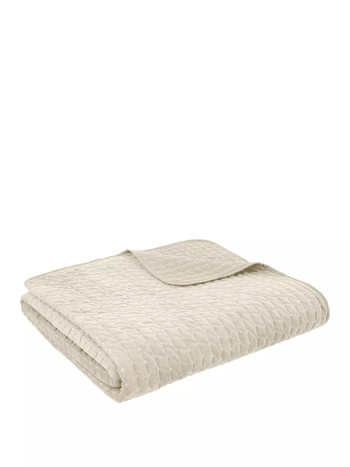 BIANCA Attica Velvet Bedspread 240x260cm - Natural