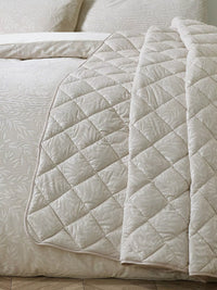 CATHERINE LANSFIELD Corded Leaves Bedspread - 240x260cm - Champagne