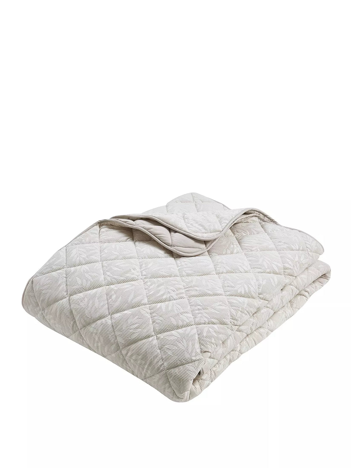 CATHERINE LANSFIELD Corded Leaves Bedspread - 240x260cm - Champagne