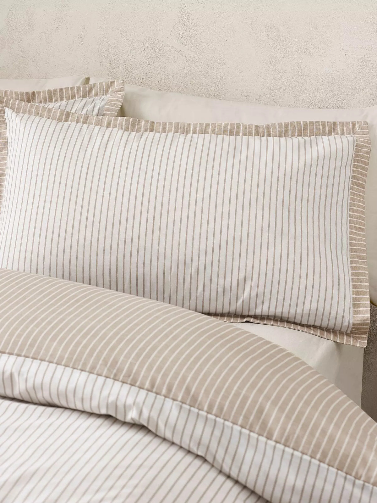 CATHERINE LANSFIELD Oxford Pinstripe Duvet Set - Natural
