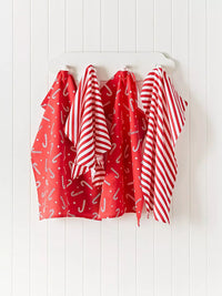 CATHERINE LANSFIELD Christmas Candy Cane Tea Towels - 4 Pack