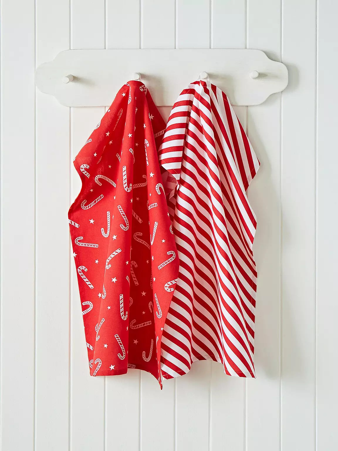 CATHERINE LANSFIELD Christmas Candy Cane Tea Towels - 4 Pack