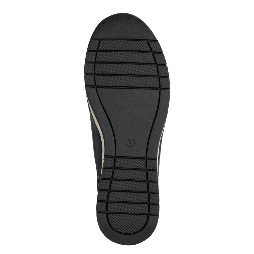 MARCO TOZZI Leopard Detail Zip-Front Wedge Trainers - Black